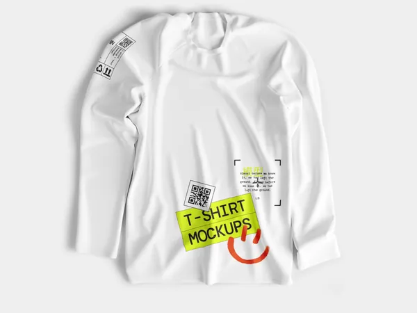 高质量长袖加厚T恤极简场景服装品牌设计贴图展示样机模板 T-Shirt Mockups