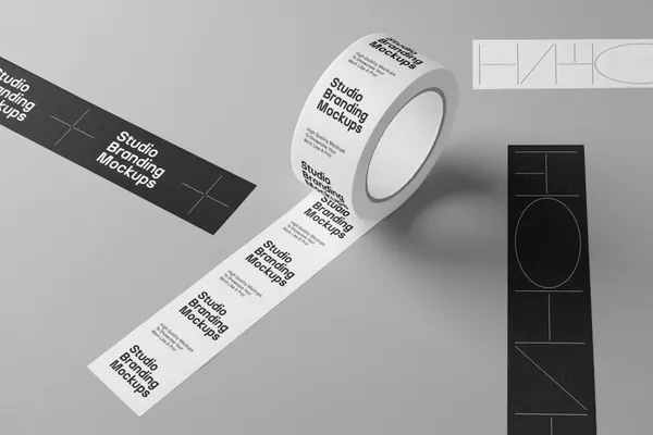 高质量封箱带胶带工作室品牌VI设计提案贴图展示样机模板 Studio Branding Mockups-3