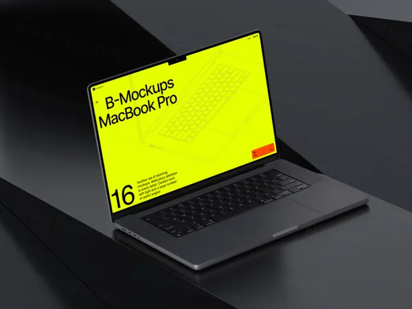 高质量苹果笔记本创意场景网页设计Web贴图展示样机模板 B - MacBook 16 Pro Mockups-8