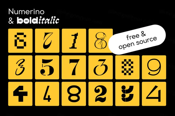 潮流酸性艺术逆反差混搭英文装饰字体合集 Numerino Typeface