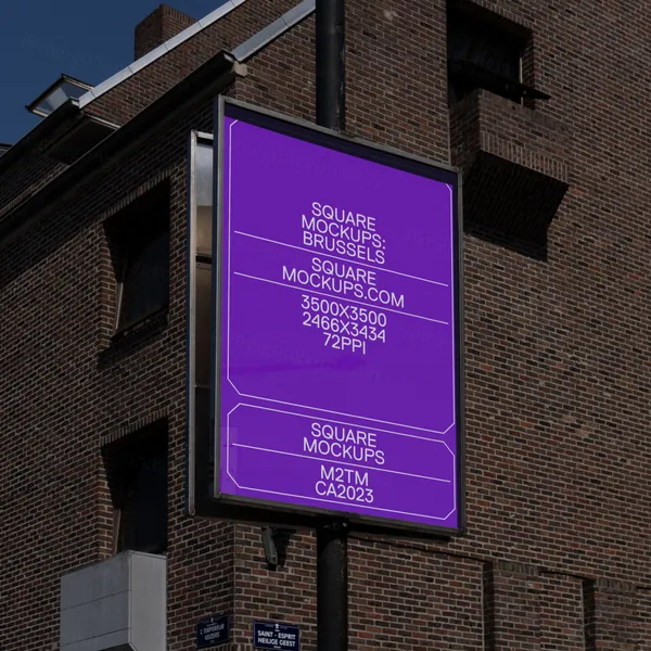 户外高清实拍无CG广告牌海报设计提案展示样机模板 Outdoor Advertising Mockup-1