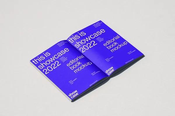 高质量精装书籍杂志画册设计贴图展示样机模板 Book Folder Mockup