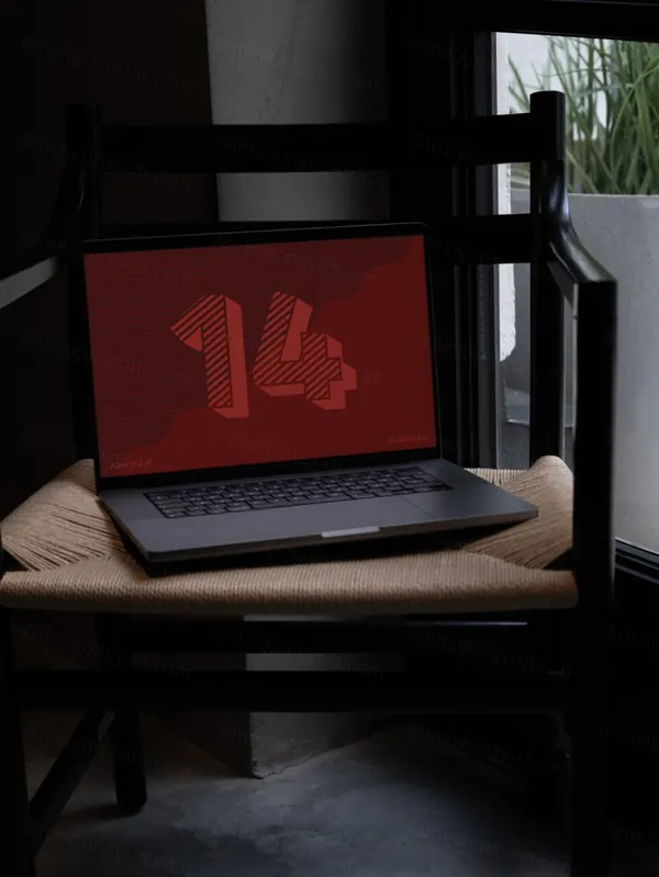 高级阴影苹果笔记本网页设计贴图Web提案展示样机模板 A22-14