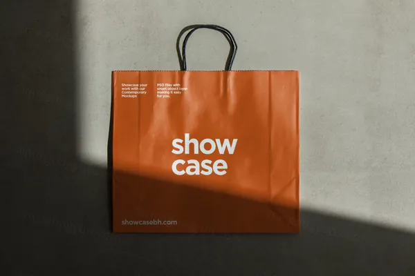 高质量环保手提袋纸袋品牌包装设计贴图展示样机模板 Paper Bag Mockup-1