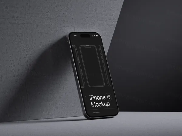 最新iPhone 15时尚潮流创意场景贴图展示样机模板素材 iPhone 15 Pro Mockup-14