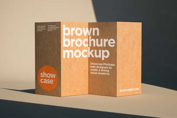 高端折页宣传单物流快递公司企业品牌设计提案样机模板 T12_Brochure Mockup