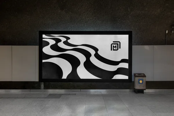 高质量城市街道摄影地下通道灯箱广告牌海报设计提案展示样机模板 BRA-RJ012