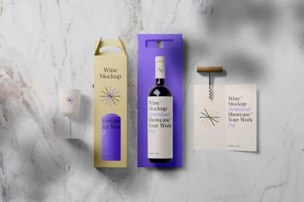 高端葡萄酒红酒香槟品牌包装设计贴图场景展示样机模板 Wine Mockup - Scene Creator-7