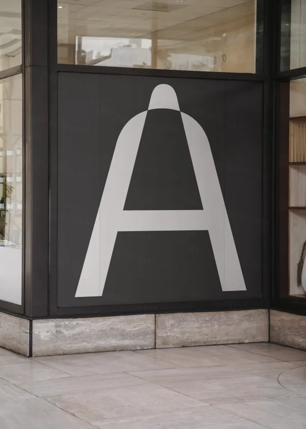 加利福尼亚街头橱窗广告海报设计贴图展示样机模板素材 ARTD SFLA Window 001