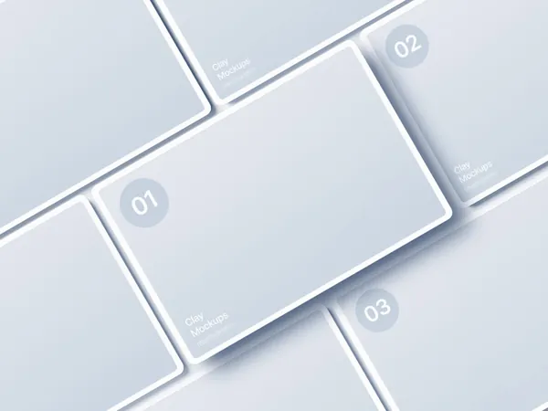 极简主义显示屏俯瞰视角Web网页设计贴图展示样机模板 Monitor Mockups-1