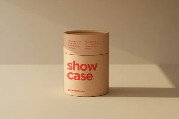 高质量纸罐茶叶罐品牌包装设计贴图展示样机模板素材