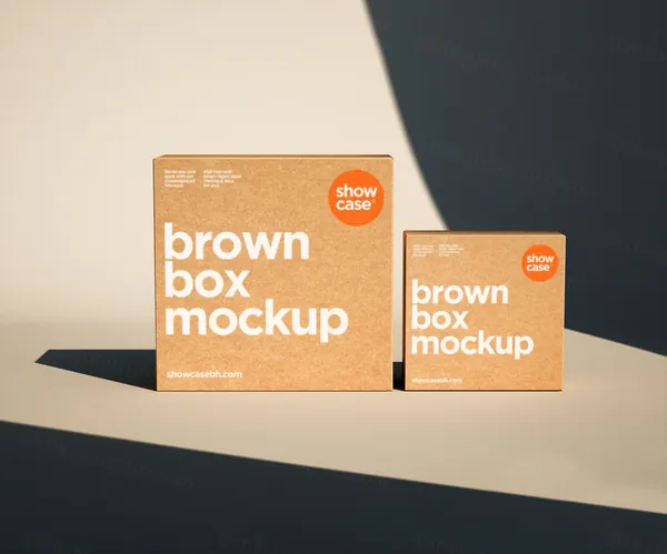 高端物流快递纸盒纸箱公司企业品牌VI设计提案样机模板 T02_Box Mockup