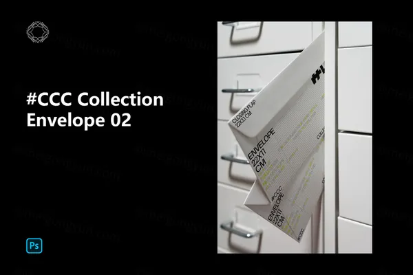 高端室内实拍无CG夹在柜子上的信封品牌VI设计贴图展示样机模板