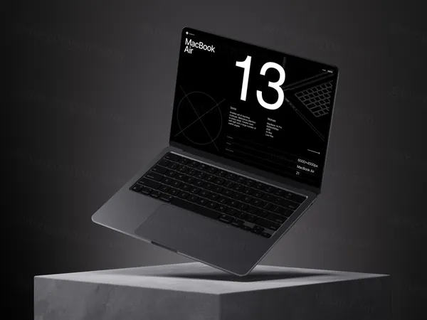 高质量苹果笔记本创意场景展示网页设计提案样机模板素材 MacBook Air Mockup-9