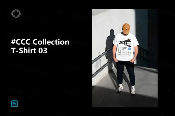 高端户外实拍无CG男模T恤潮牌服饰设计贴图展示样机模板-2