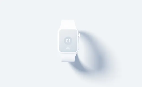 极简主义苹果手表俯瞰视角APP设计UI贴图展示样机模板 Apple Watch Mockups
