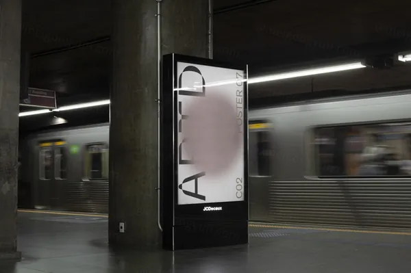 高端定制级地下地铁灯箱广告牌海报设计贴图展示样机模板素材 ARTD C02 POSTER 008