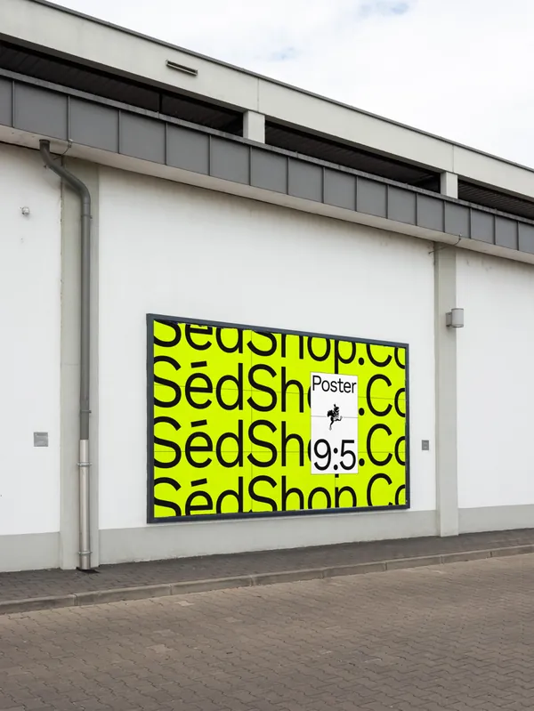 户外工厂外围广告牌公告牌海报设计贴图样机模板 S001-008