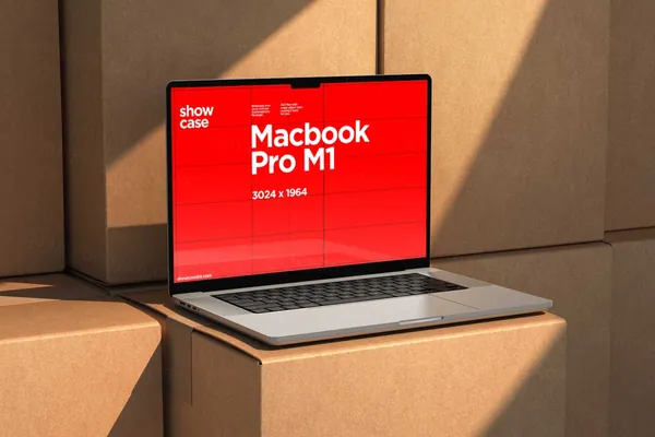 高端物流快递公司企业官网品牌设计提案贴图展示样机模板 T15_Macbook Pro Mockup