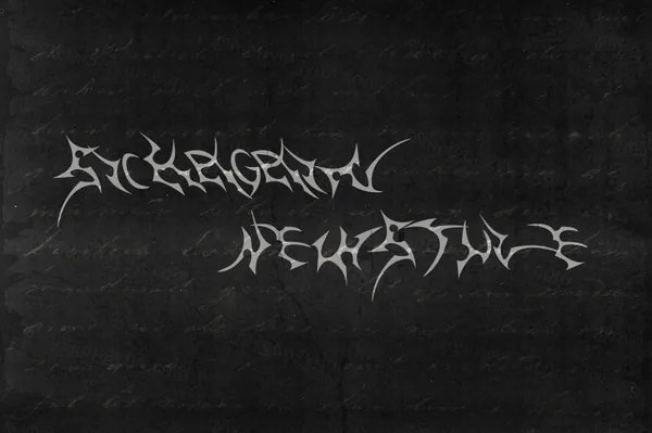 潮流复古酸性艺术赛博朋克Y2K地下小众逆反差设计装饰英文字体 SICK AGAIN - MISERY