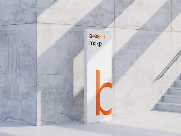 高质量高档场所导视系统灯箱路牌指示牌设计提案贴图展示样机模板 Boards Mockups-3