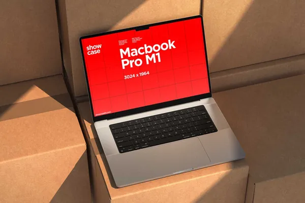 高端物流快递公司企业官网品牌设计提案贴图展示样机模板 T17_Macbook Pro Mockup