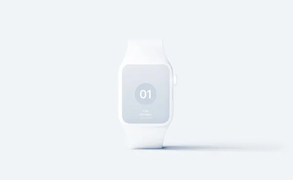 极简主义苹果手表正视角APP设计UI贴图展示样机模板 Watch Mockups