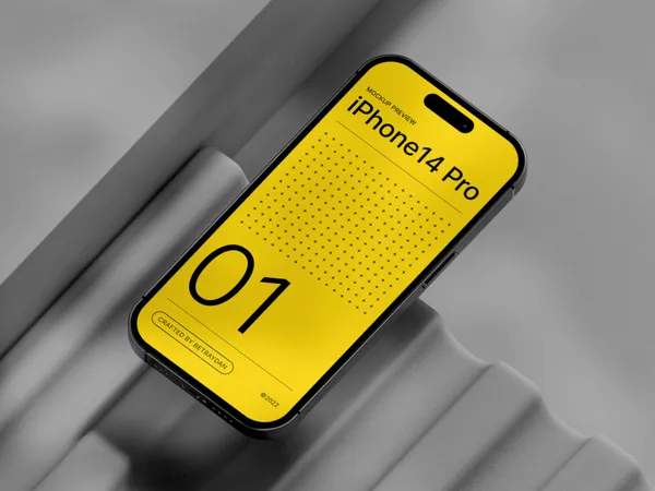 极简创意场景苹果手机UI界面APP展示样机模板素材 Colourful iPhone 14 Pro Mockups-8