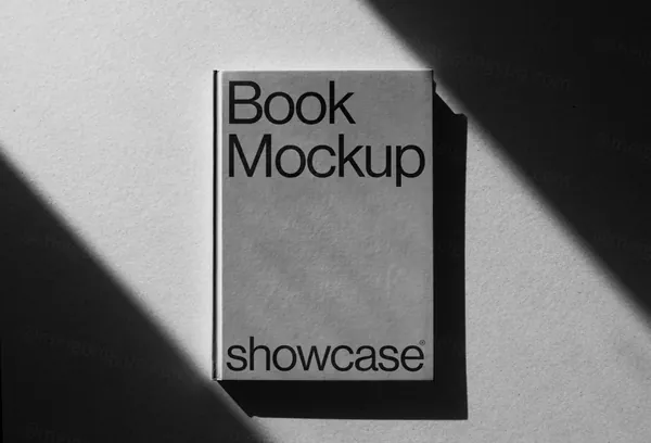 极简主义高级阴影精装书籍封面排版设计贴图展示样机模板素材 Book Mockup-2