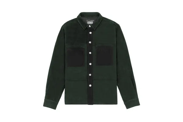 街头潮牌翻毛皮外套服装设计贴图展示样机模板 Suede Overshirt PSD Mockup