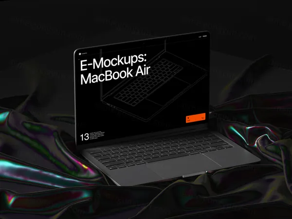 高质量苹果笔记本创意场景展示网页设计提案样机模板素材 MacBook Air Mockup-15