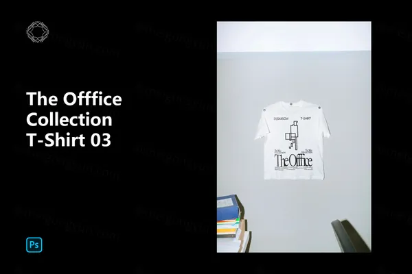 高端办公室室内实拍无CGT恤服饰企业品牌设计贴图展示样机模板 T-Shirt-2