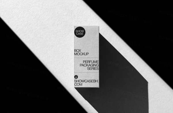高级阴影高端奢侈品香水品牌包装设计贴图展示样机模板 Perfume Packaging Mockup-5