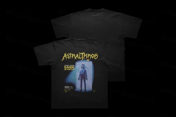 宽松型黑色T恤潮牌服装设计贴图展示样机模板 Oversized Black Tee Mockup