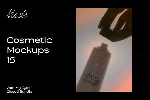 高端唯美梦幻Ins风保湿手霜防晒品牌纸盒包装设计贴图展示样机模板 Cosmetic Mockup-1