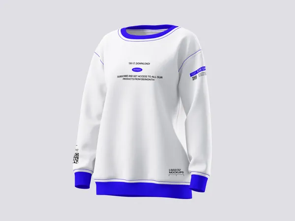 高质量长袖卫衣运动装服装设计立体镂空展示样机模板 Hoodie and Sweatshirt Mockup-2