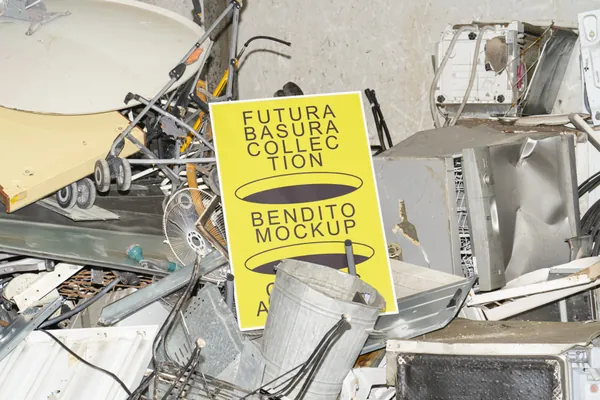 末日废土风废弃杂乱垃圾场景海报传单招贴设计贴图展示样机模板 Poster Mockup-23