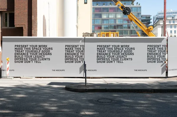 高质量城市摄影都市街道地产围栏广告牌海报设计贴图展示样机模板 TM-BILLBOARD-029