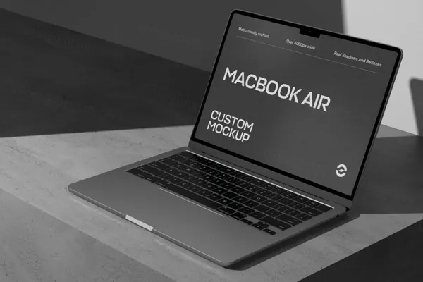 工业风场景苹果笔记本网页设计贴图展示样机模板 Macbook Air M2 Mockup-10