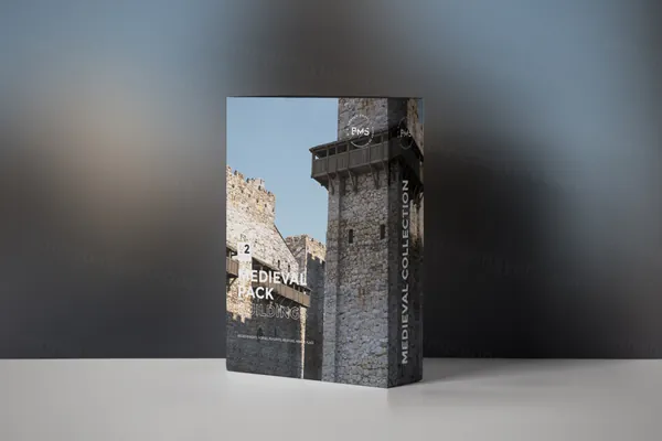 「权利的游戏」中世纪冷兵器时代3A游戏级城堡塔楼墙壁门窗房屋3D模型素材