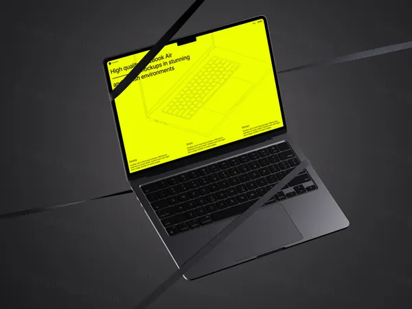高质量苹果笔记本创意场景展示网页设计提案样机模板素材 MacBook Air Mockup-6