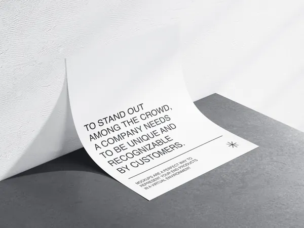 极简主义单页宣传单品牌设计提案贴图展示样机模板素材 Qubus Stationery Mockups