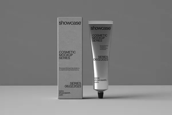 防晒保湿乳霜美容化妆品品牌包装盒设计贴图展示样机模板 Cosmetic Packaging Mockup