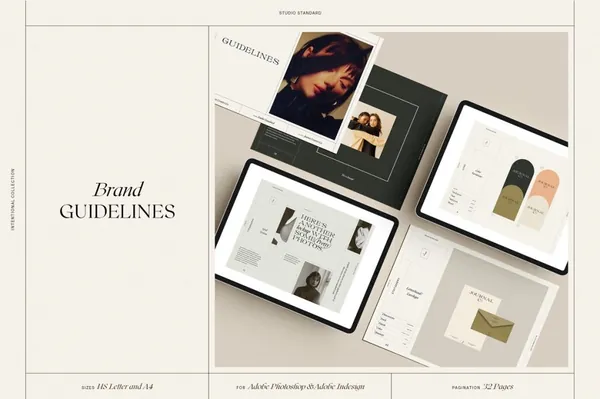 高质量欧美极简Ins风品牌设计指南排版模板素材 Brand Guidelines