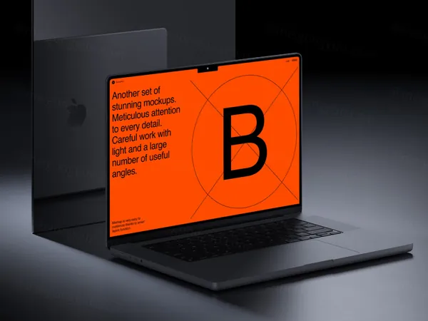 高质量苹果笔记本创意场景网页设计Web贴图展示样机模板 B - MacBook 16 Pro Mockups-2