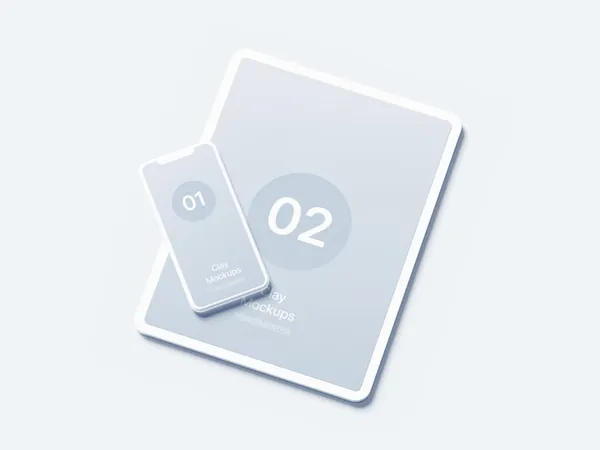 极简主义Apple白模手机APP设计UI界面贴图展示样机模板 iPhone Clay Mockups-6