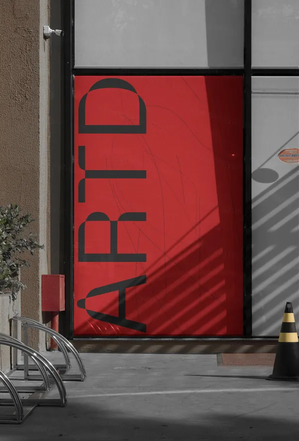 高端定制级实拍无CG窗户橱窗广告海报设计贴图展示样机模板素材 ARTD C02 Poster 010