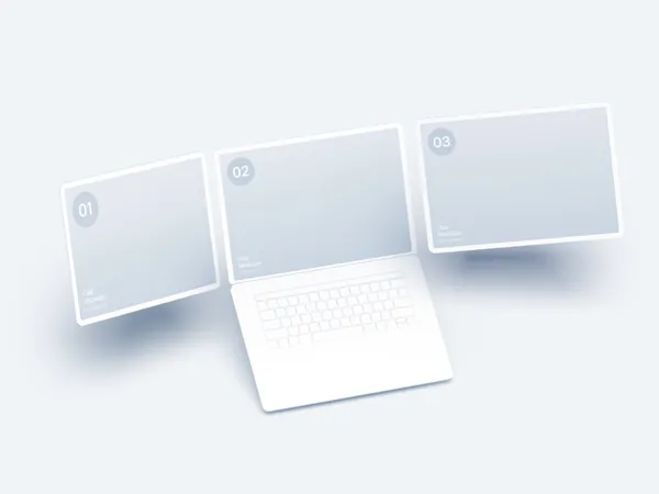 极简主义Apple笔记本电脑Web网页设计贴图展示样机模板 MacBook Laptop Clay Mockups-4