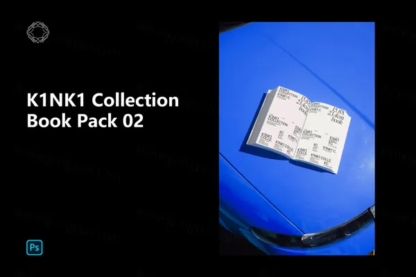 高端户外实拍无CG汽车引擎盖上的书籍封面设计贴图展示样机模板 Book Pack 02