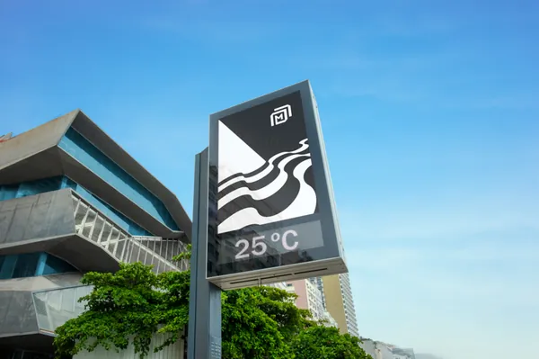 高质量城市街道摄影灯箱指示牌广告牌海报设计提案展示样机模板 BRA-RJ004